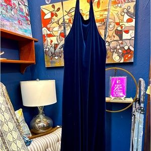 Blue velvet dress